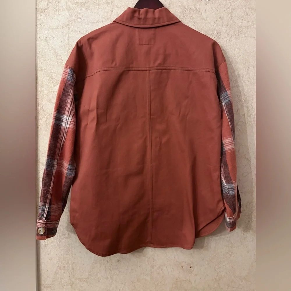 Thread & Supply Rust Plaid Shirt(Bust 42” Length 27”) - Picture 2 of 4